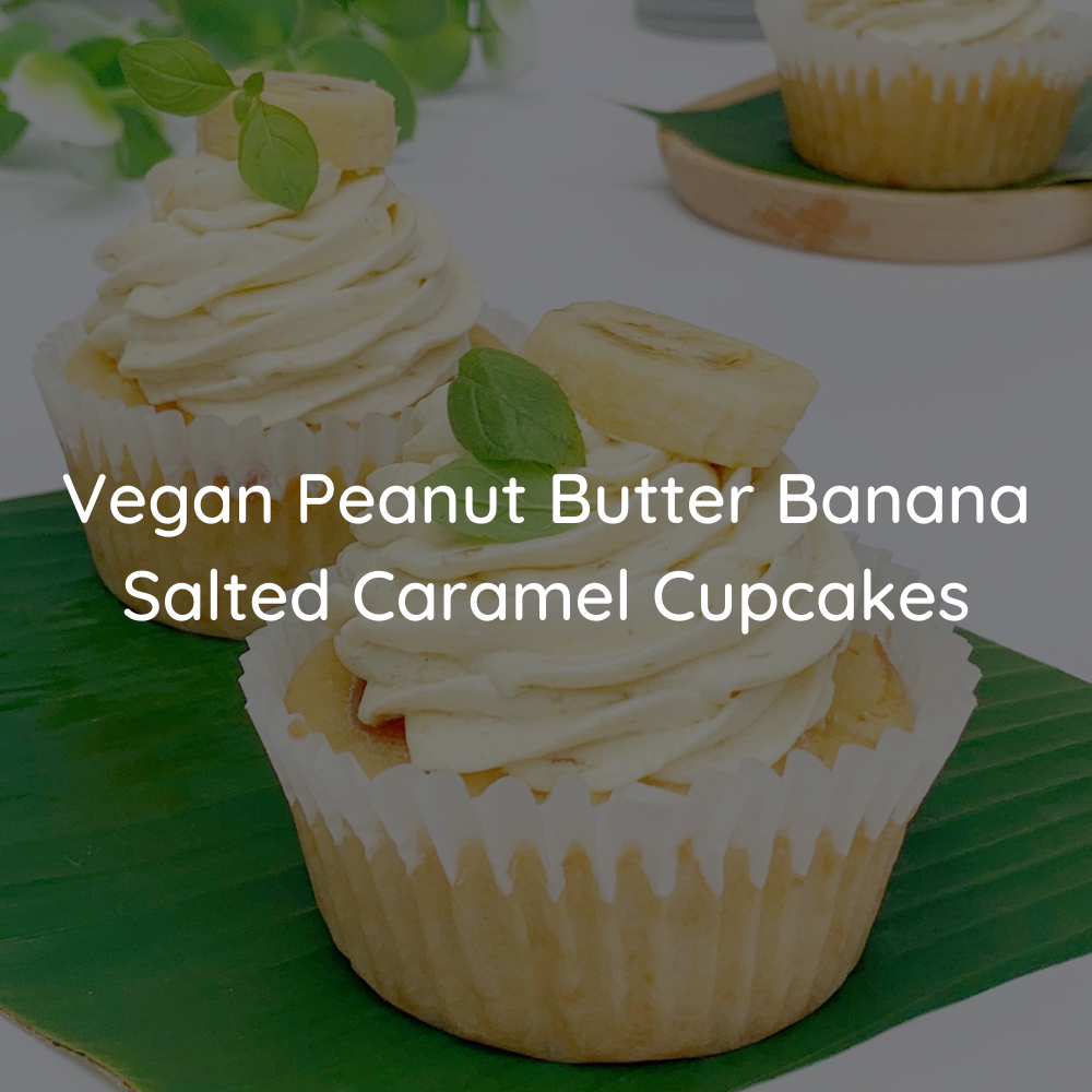 JOBBIE Peanut Butter Banana Salted Caramel Vegan Cupcakes