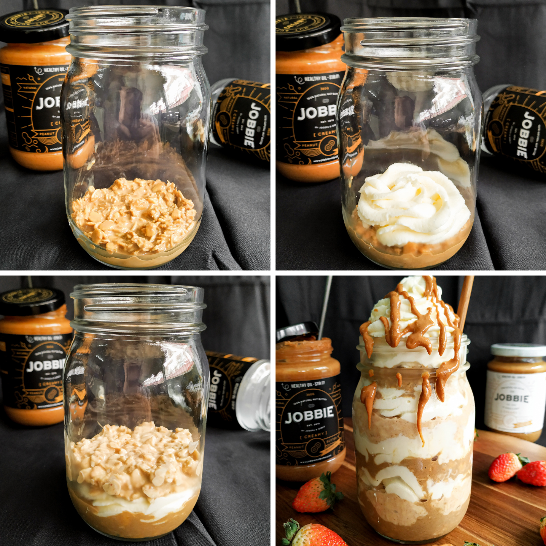 JOBBIE Peanut Butter Coffee Cheesecake Overnight Oats