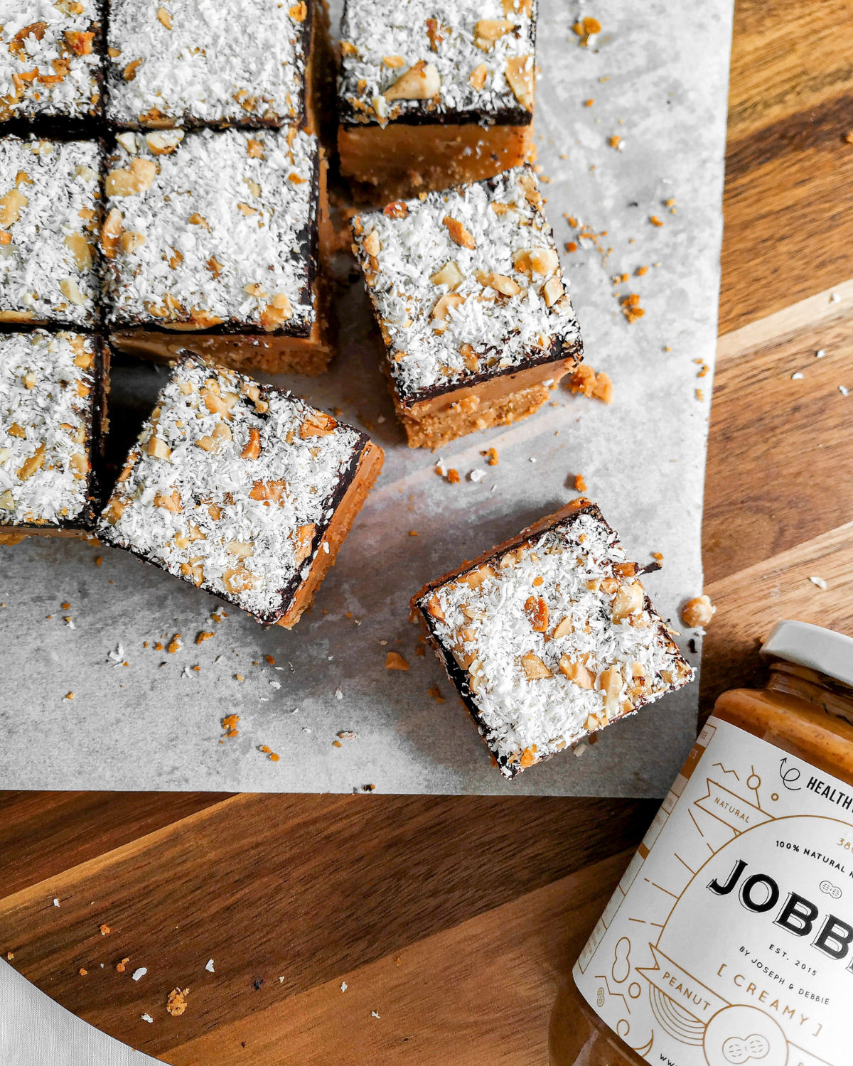 JOBBIE Peanut Butter Dark Chocolate Fudge Bar