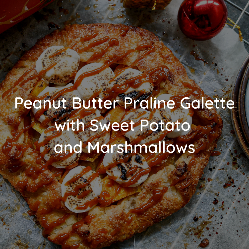 JOBBIE Peanut Butter Praline Galette with Sweet Potato and Marshmallows