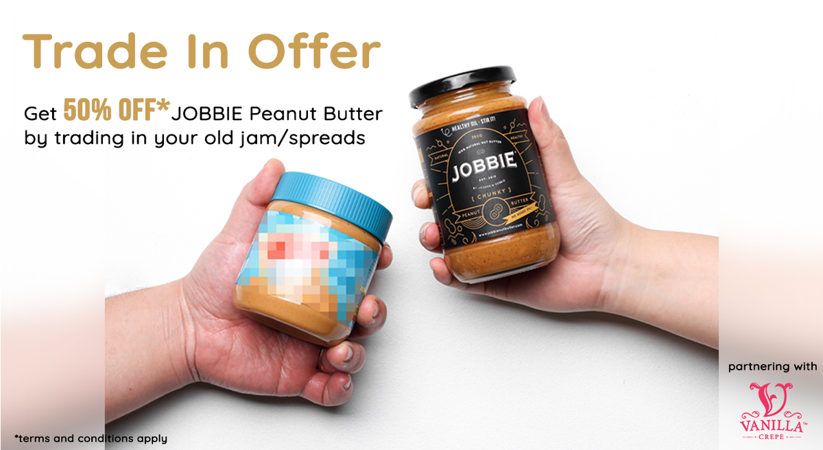 50% off JOBBIE Peanut Butter When You Trade In Your Old Spread