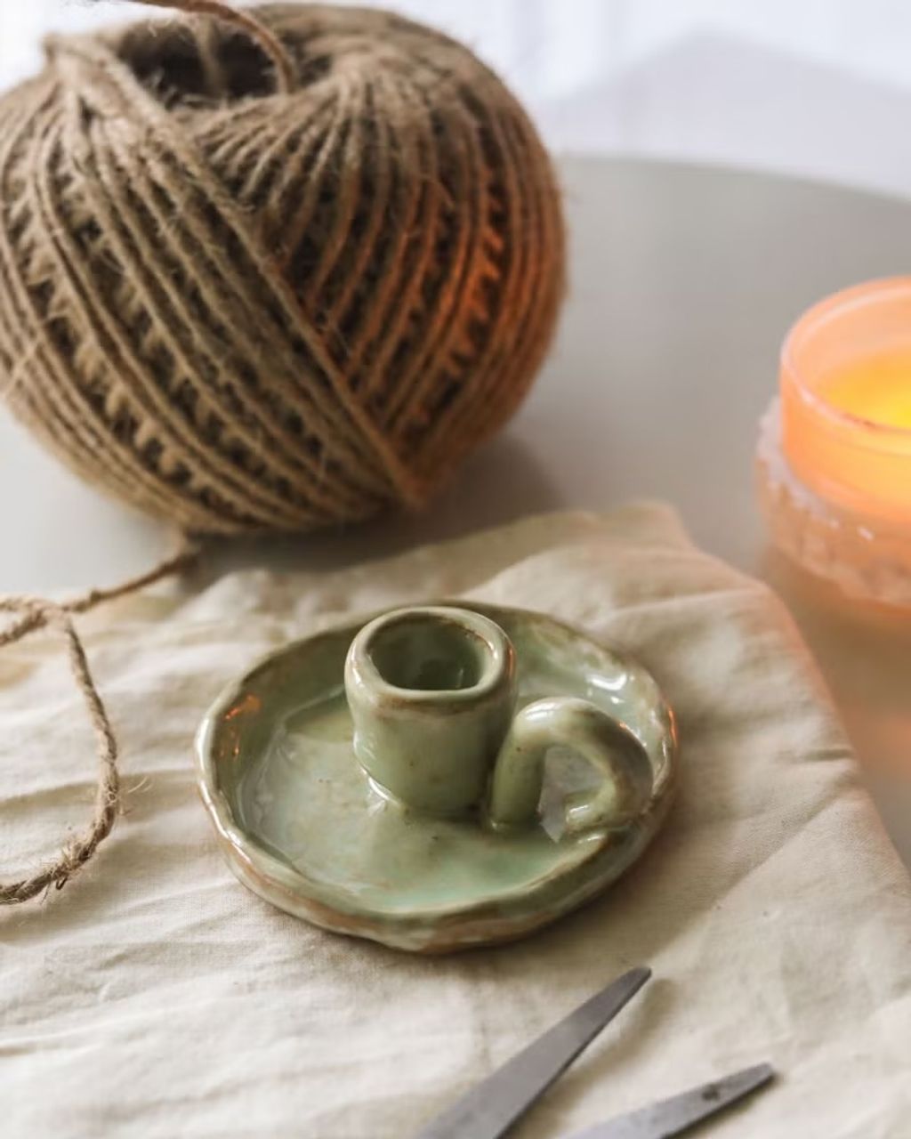 不是迷你馬克杯是手把小燭台