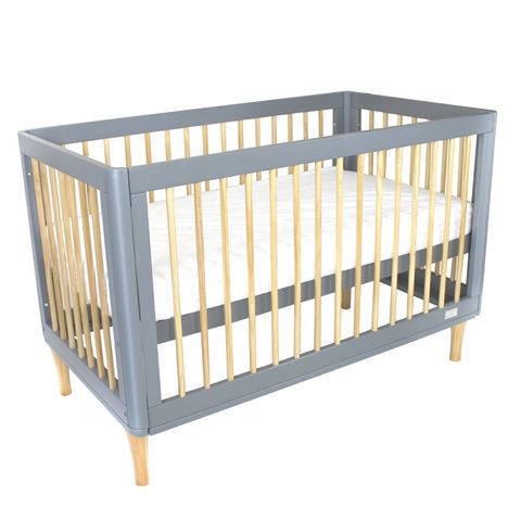 Riya-Cot-grey-bassinet-mode-dropside-up