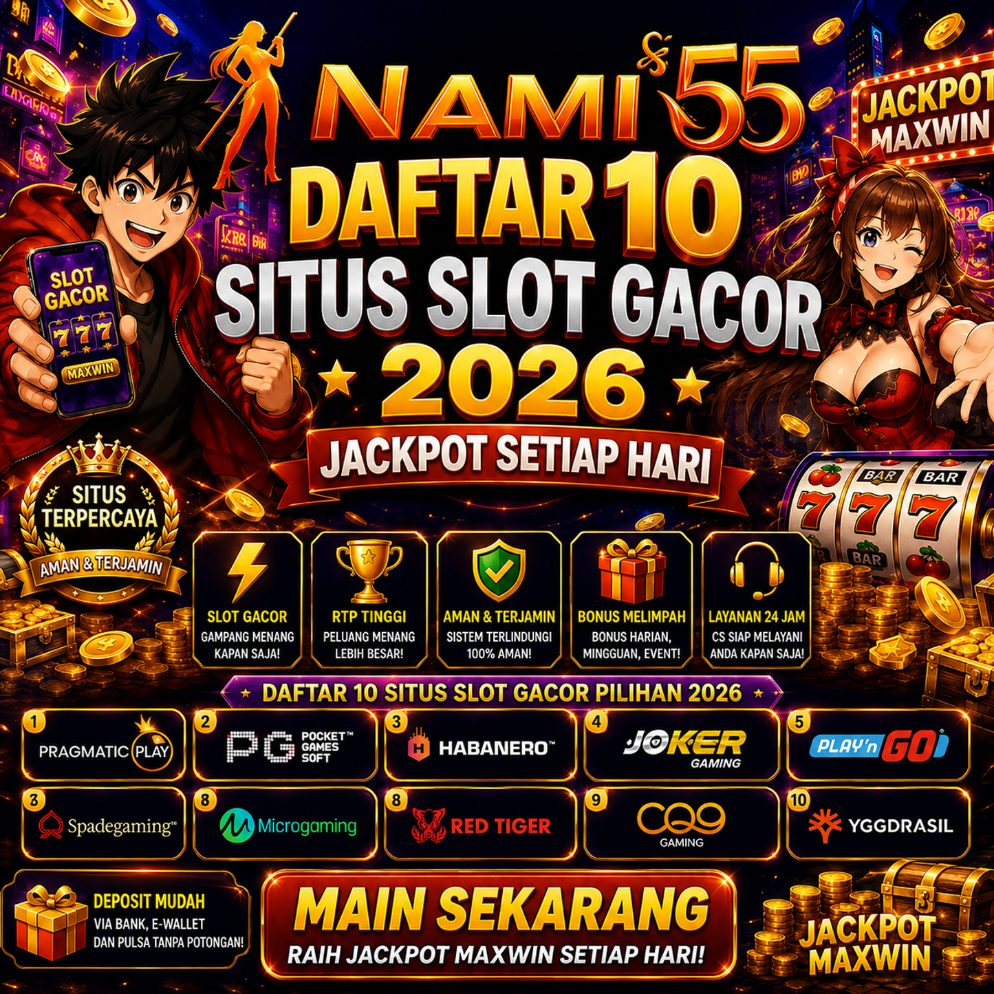 NAMI55 | 10 Situs Slot Gacor Terpercaya Menuju Ledakan Maxwin Setiap Hari