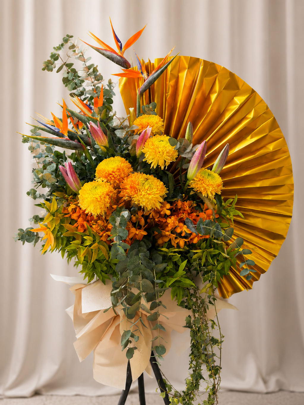 Golden Fan Floral Arrangement