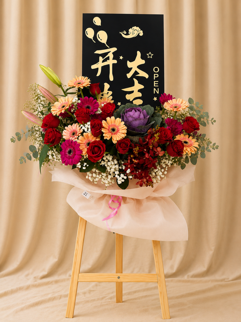 festive grand opening flower stand