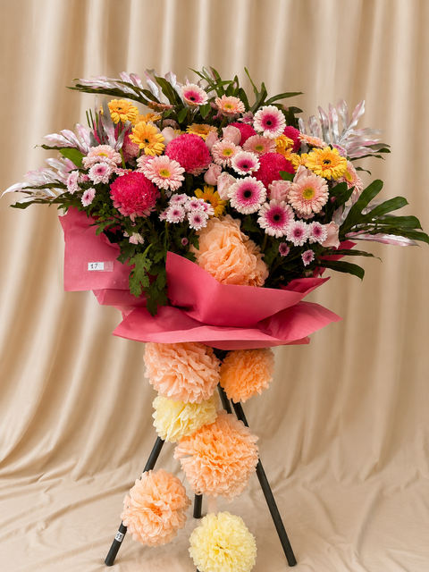 pink cascading floral