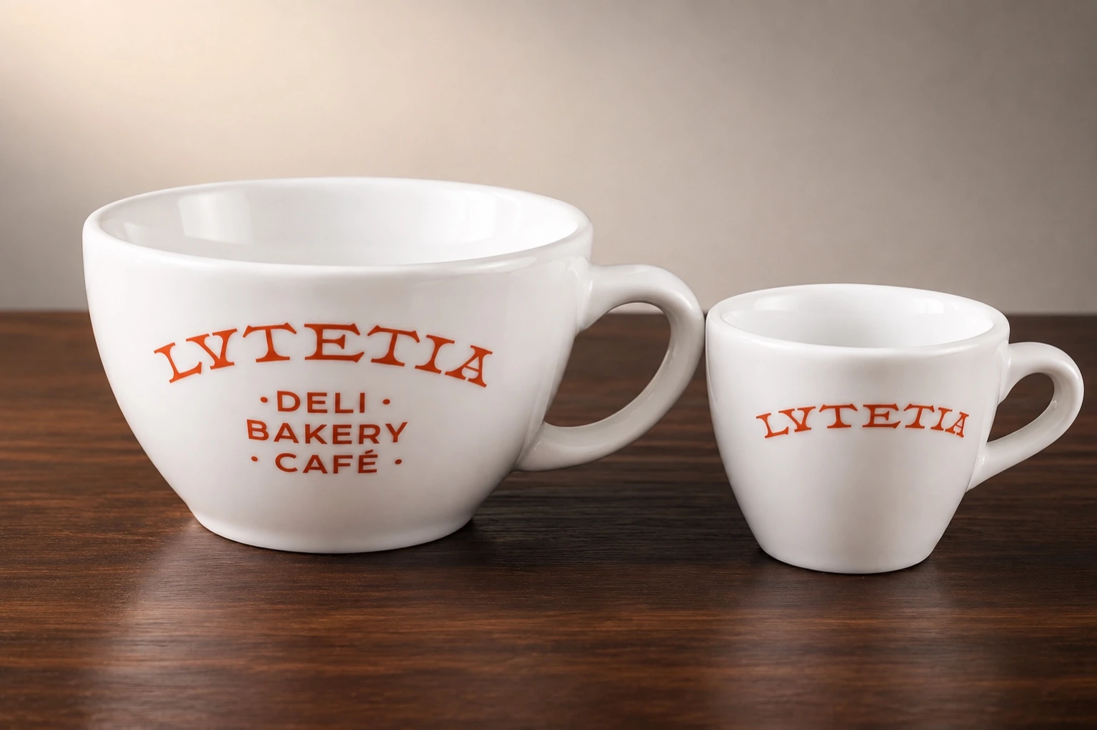 Lutetia 露特西亞客製化 Loveramics 大小咖啡杯正面 Logo