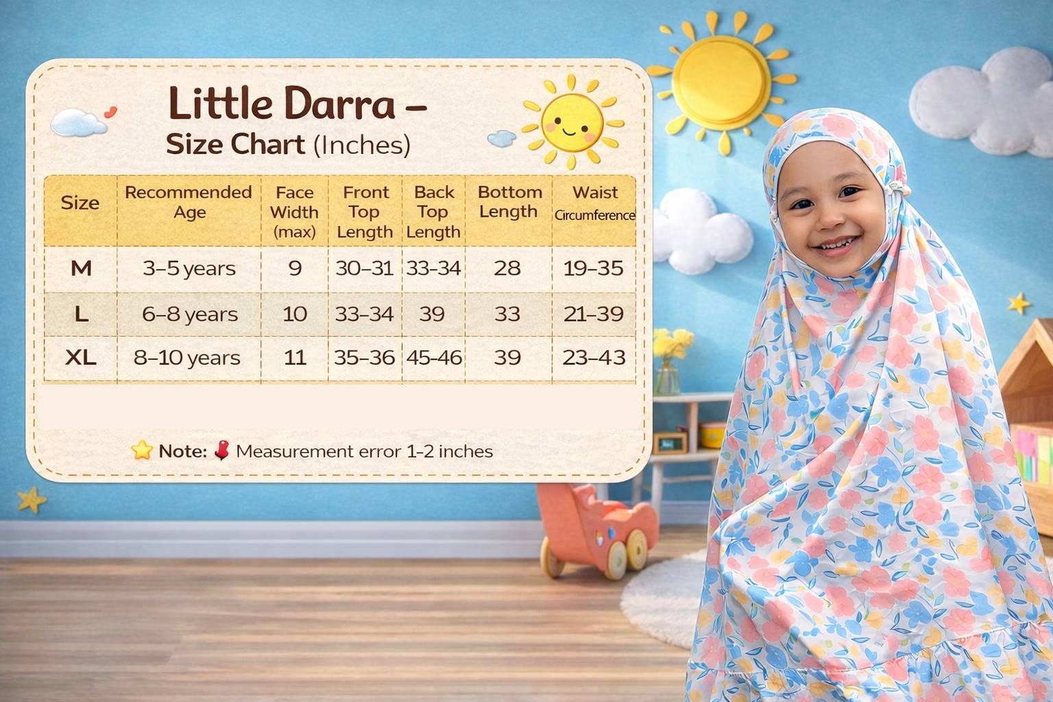 Carta Ukuran Little Dara
