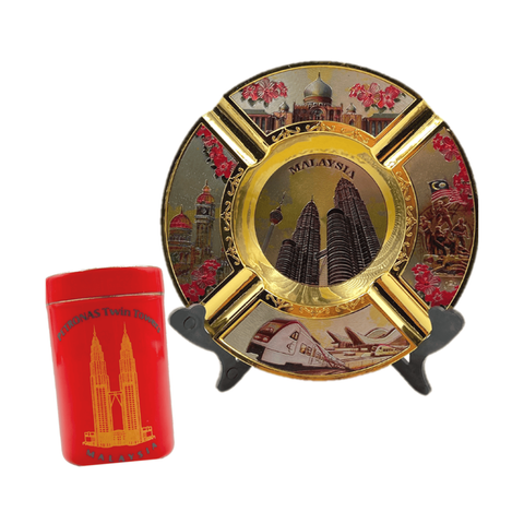 0001822_cny-combo-twin-towers-gold-ashtray-and-cobalt-mini-red-mug-with-gold-rim