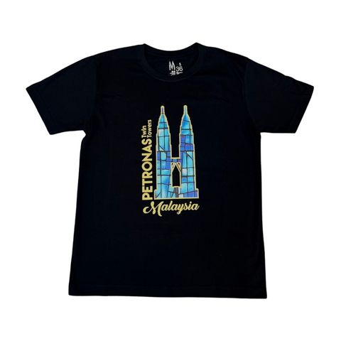 Petronas_TwinTowers_Blue_Abstract_Tshirt_Front