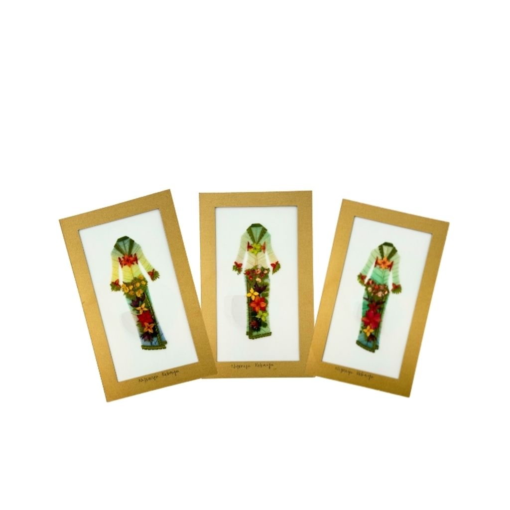 PETRONAS TWIN TOWERS HANDMADEKEBAYA NYONYA FRAME GREEN