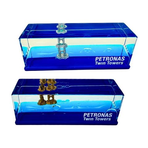 Are you captivated by floating miniature decorations Elevate your space with our trendy long paperweight featuring floating PETRONAS Twin Towers miniatures. Perfect for enhancing your work, study 