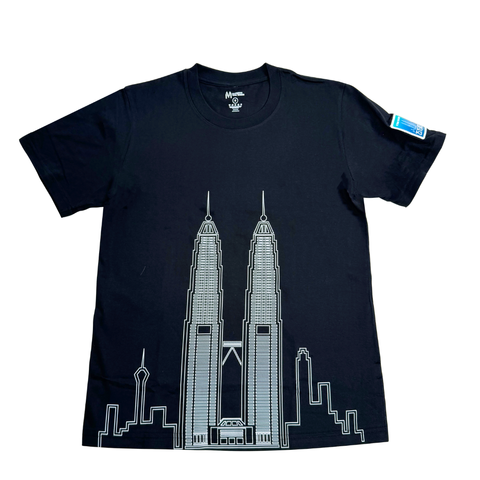 PETT25 TWIN TOWERS T-SHIRT - BLACK _ COTTON TEE 180 GSM FRONT 2 (2)