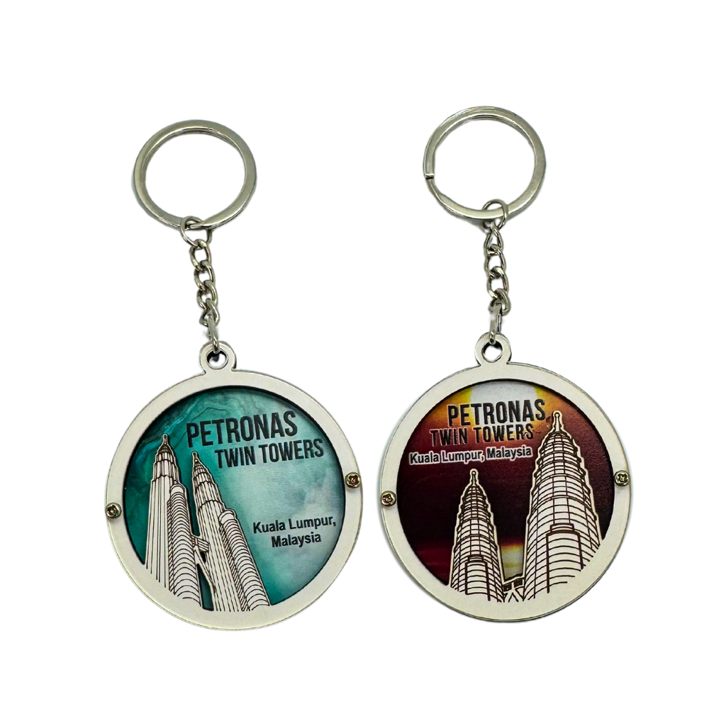 PETRONAS TWIN TOWERS WOODEN ACRYLIC WINDOW KEYCHAIN