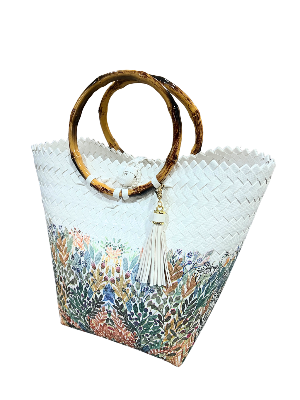 Handmade Decoupage Borneo Weave Bag with Rattan Handle (2)