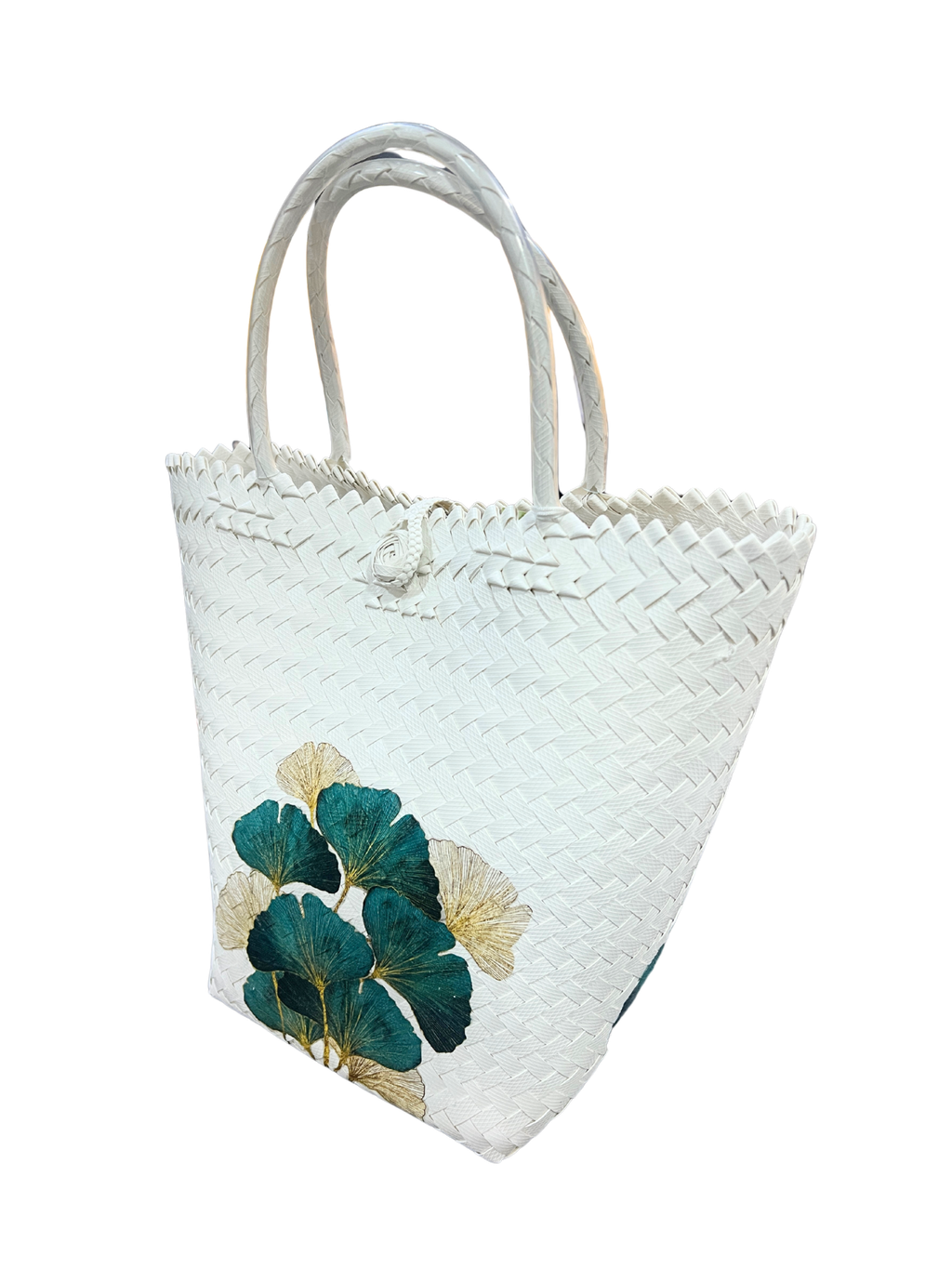 Handmade Decoupage Borneo Weave bag With Plastic Handle (2)