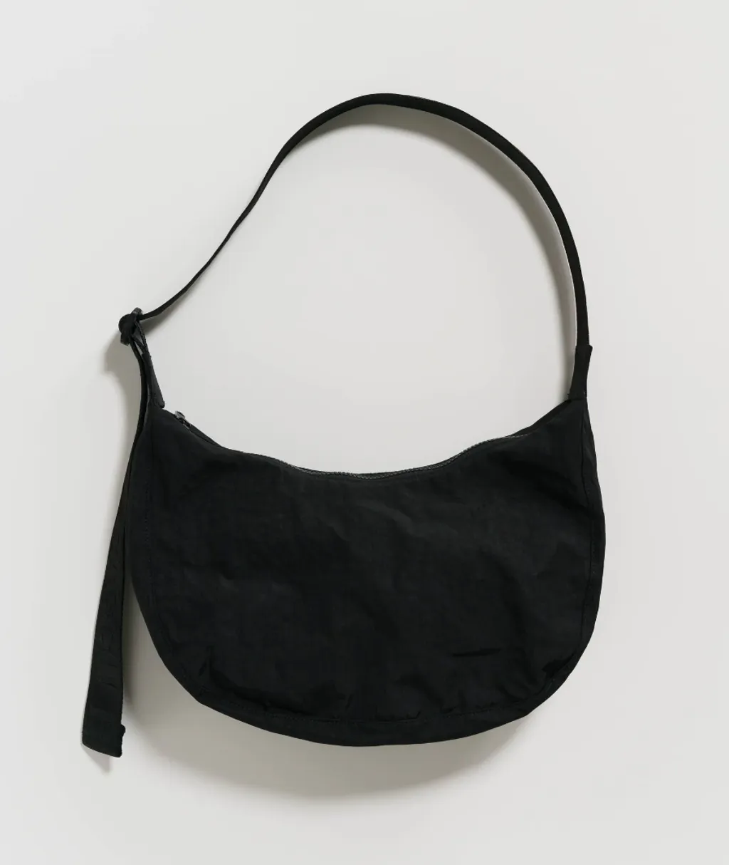 Medium Nylon Crescent Bag black