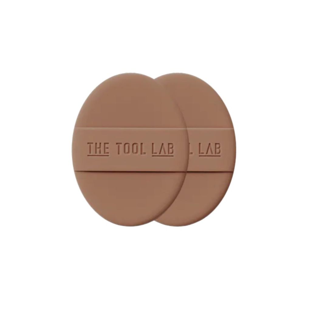 橢圓形 光澤款粉撲（棕色2入）