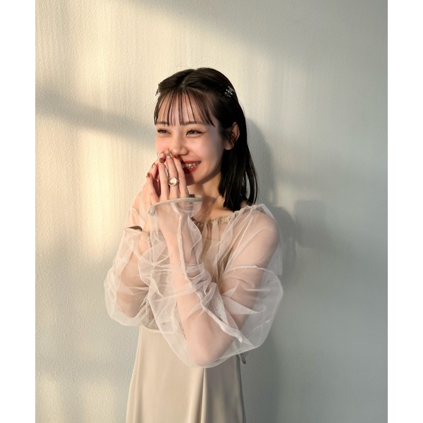 blossom日本選品]hinari 兩件式薄紗透膚細肩連衣裙チュール 