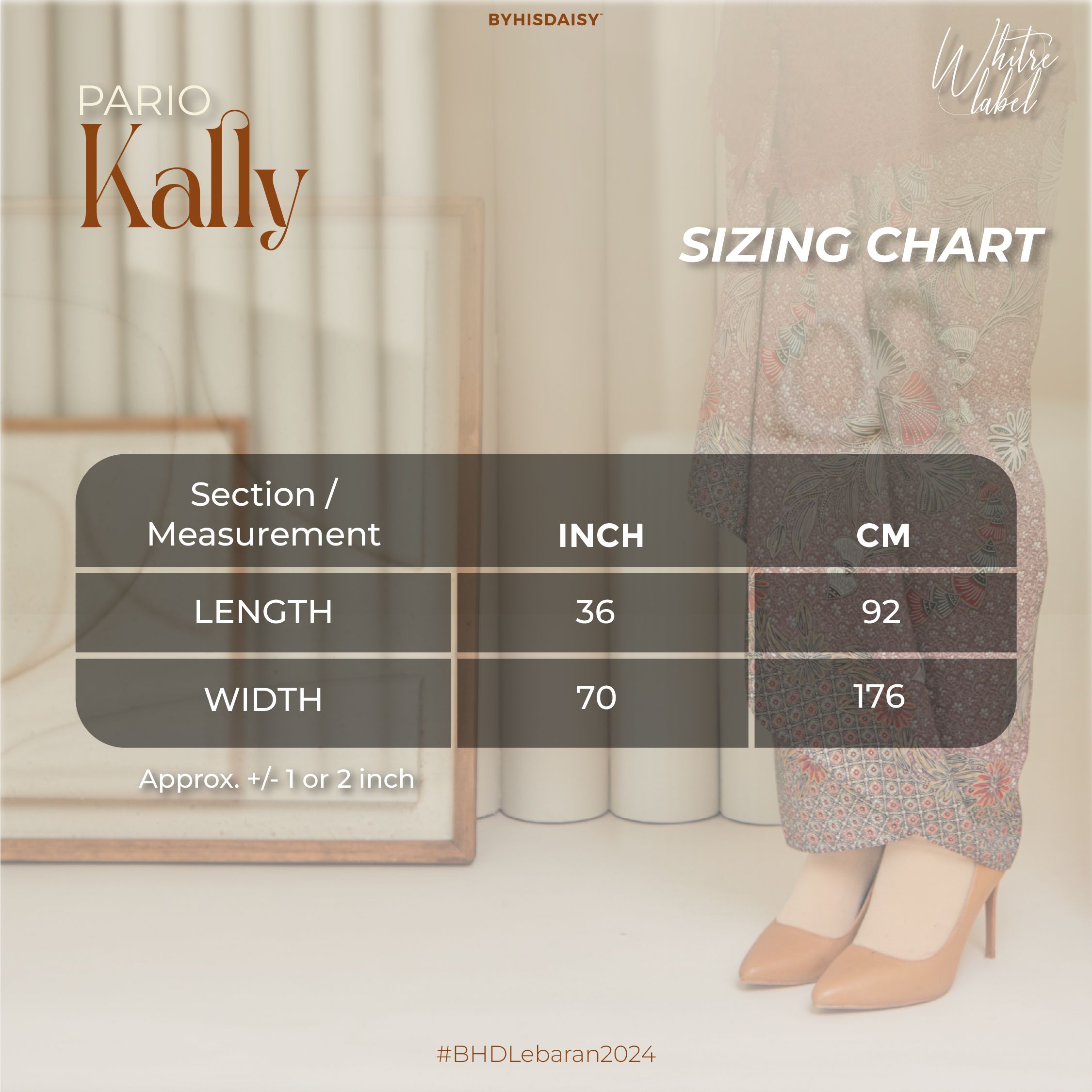 SIZING CHART PARIO KALLY