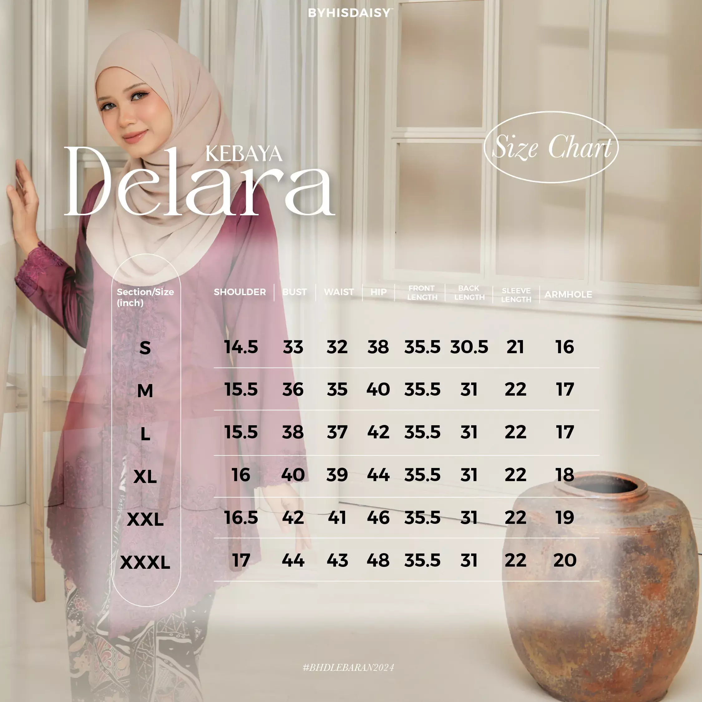 size chart delara