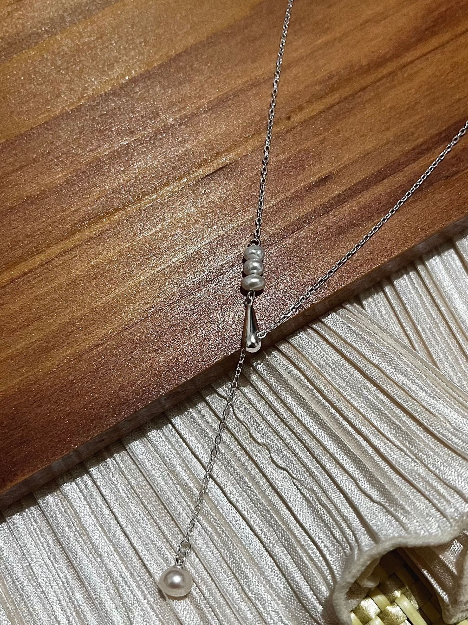月光珍珠水滴伸縮造型套鍊 3