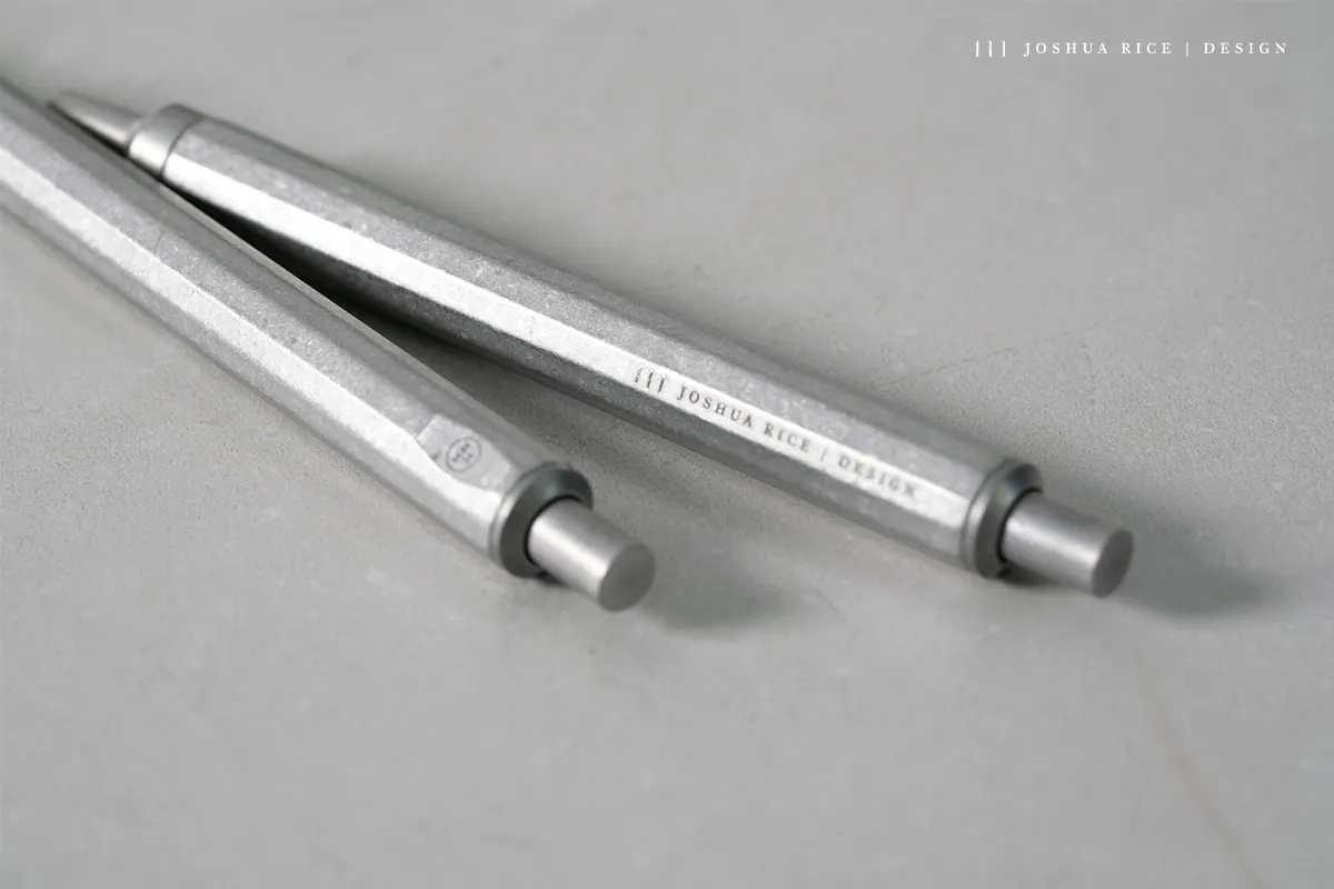 Joshua Rice Design企業客製化禮贈品,鋁原色原子筆雷雕Joshua Rice Design品牌LOGO