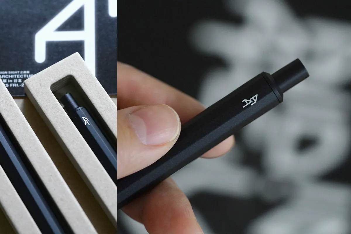 「AUDIO ARCHITECTURE:聲音的建築展」展覽特別與 HMM 霧黑色原子筆聯名,HMM客製化禮品禮盒合作服務,台灣製造的設計品牌文具