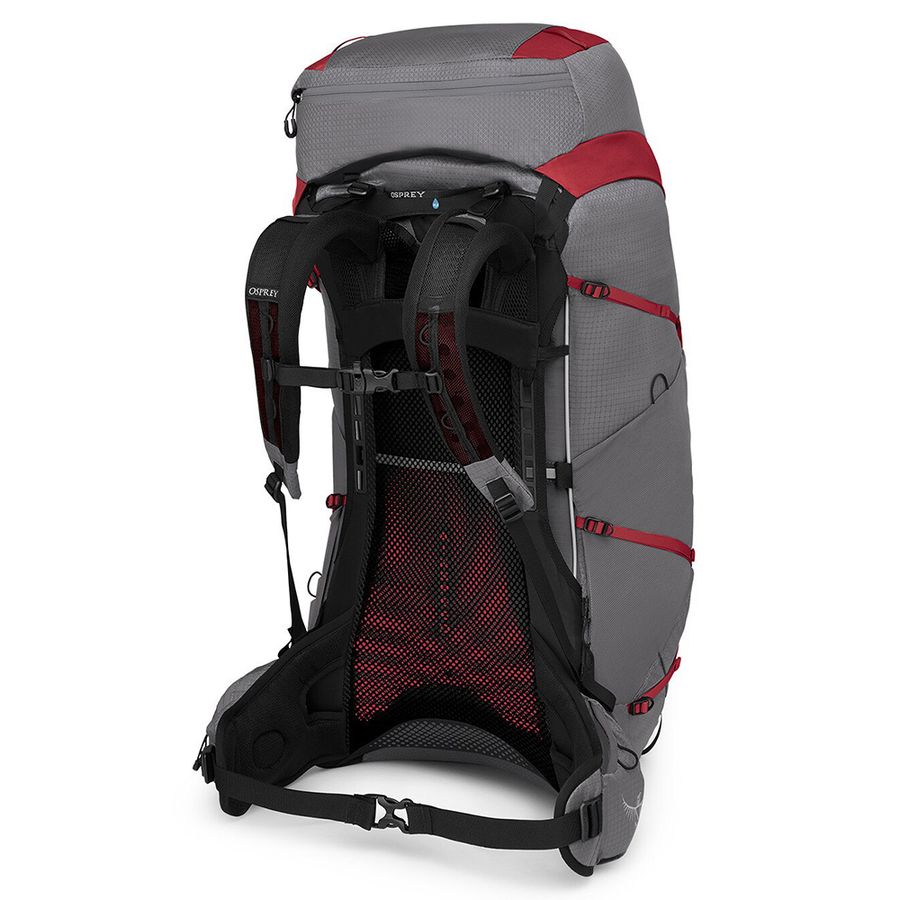 【Osprey 美國】EJA PRO 55 輕量登山背包 達爾灰/阿加姆紅|超輕量健行背包 徒步旅行後背包