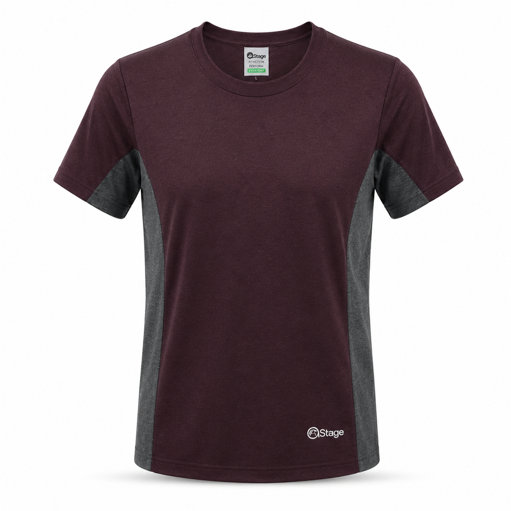 A11002-0008 Men Mountain T-Shirt-Grape Wine HeatherBlack