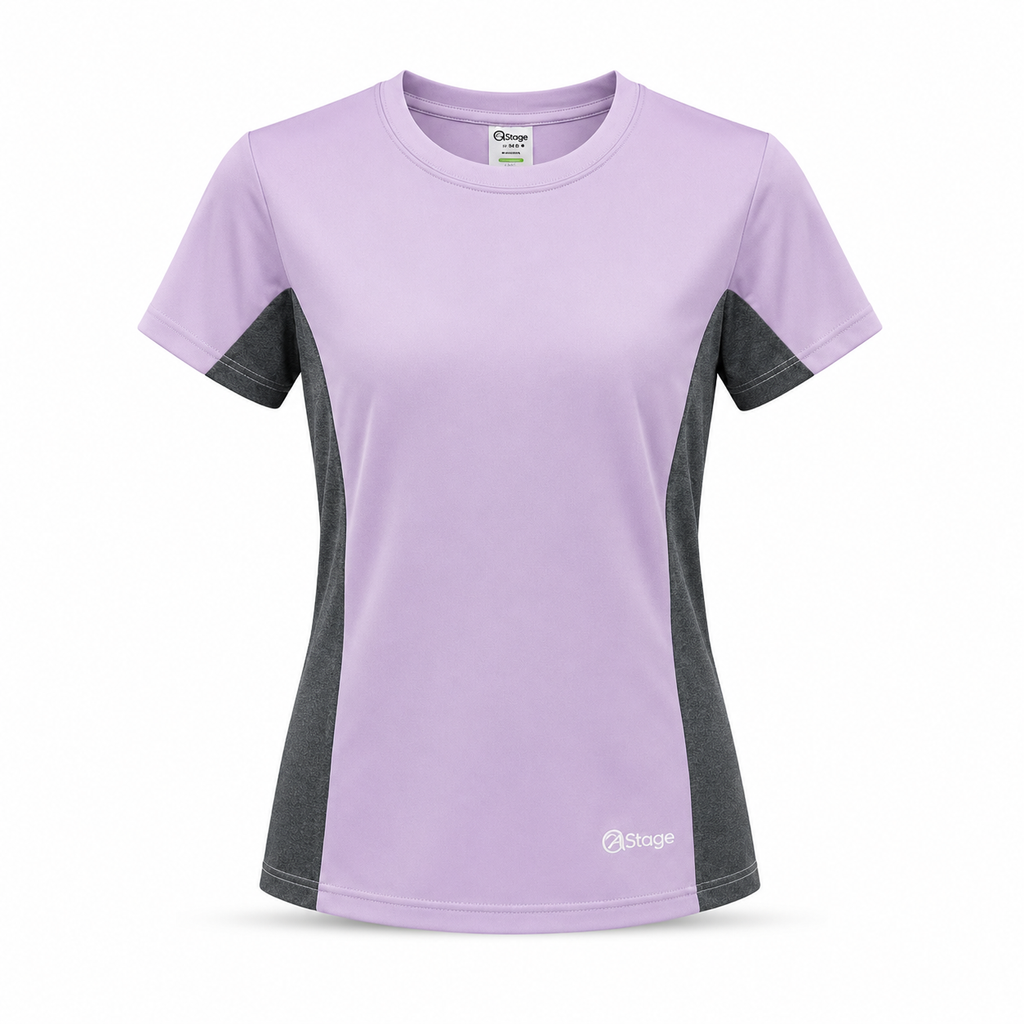 A21002-0008 Women Mountain TShirt-LupineLight Grey Heather
