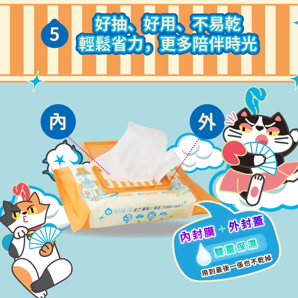 貓貓專用除臭抑菌濕紙巾 商品圖7
