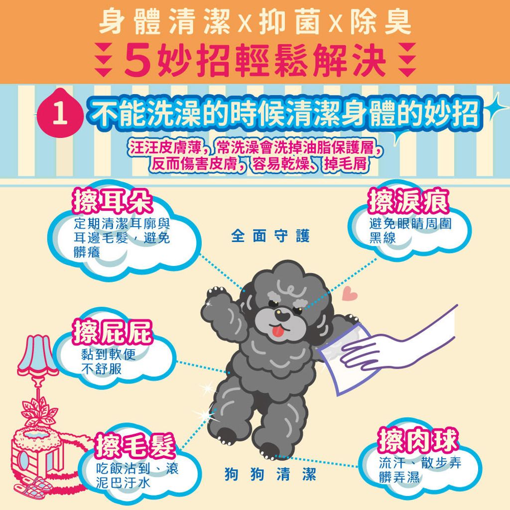 狗狗專用除臭抑菌濕紙巾 商品圖2