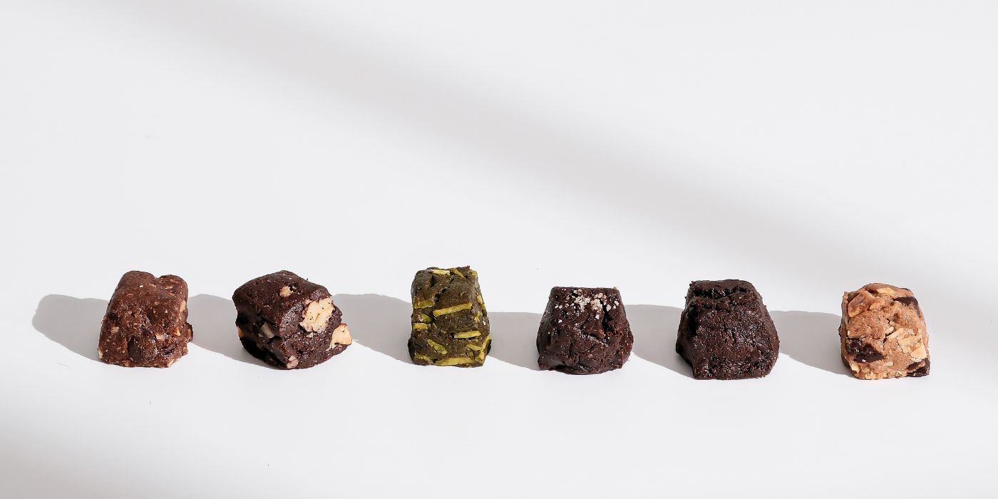 Doumo's six cube-shaped cookie flavours