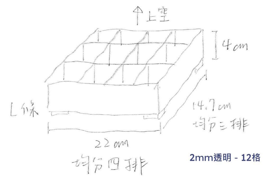 2mm透明12格堆疊