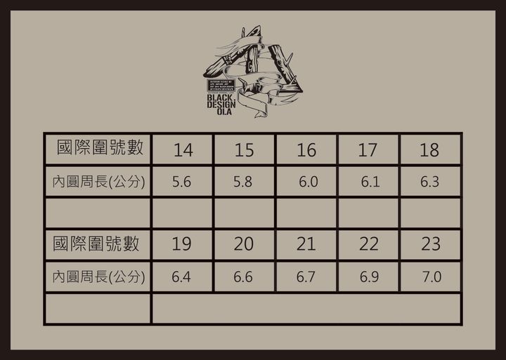 戒指尺寸表