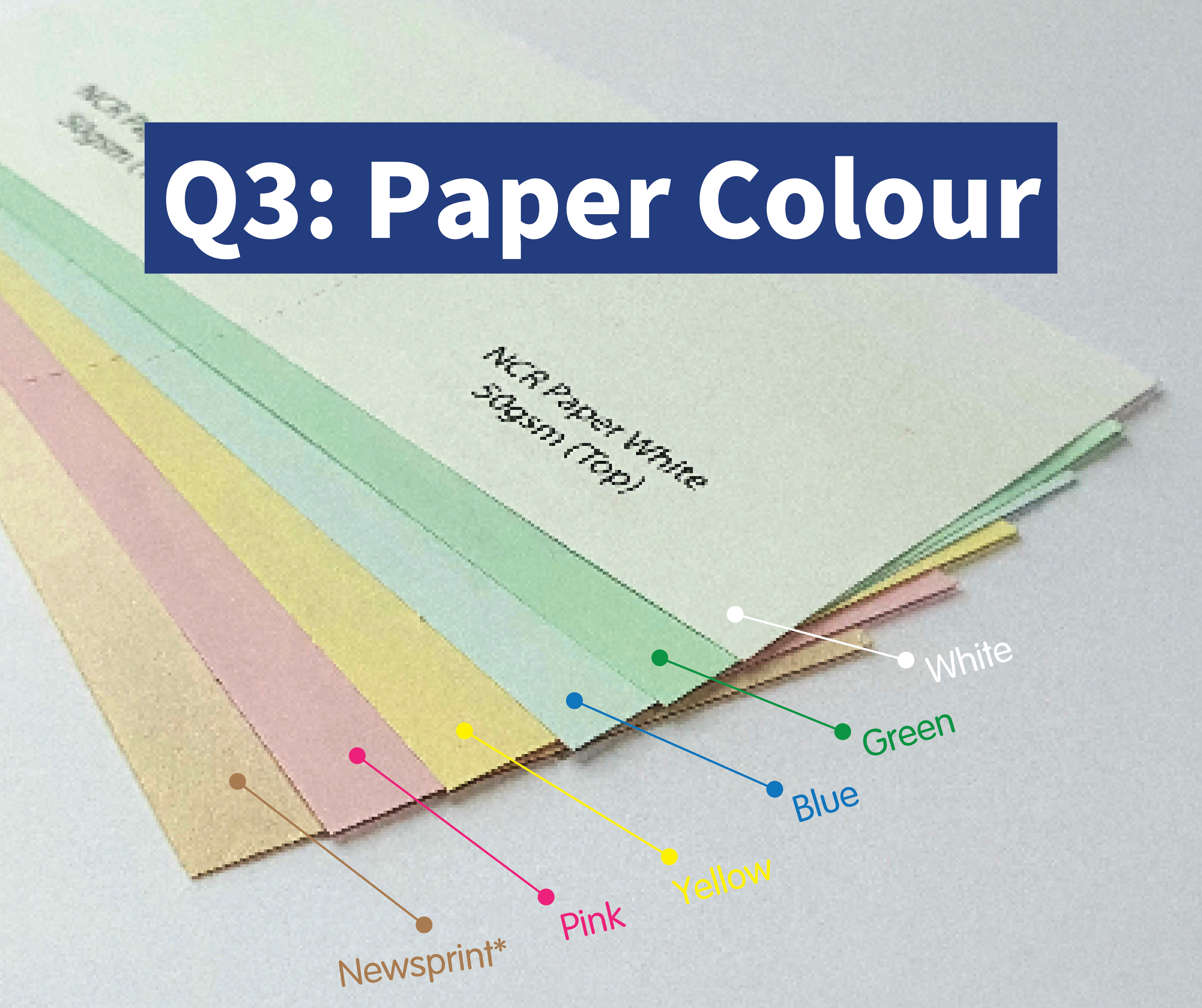 NCR paper colour options for custom receipt book printing