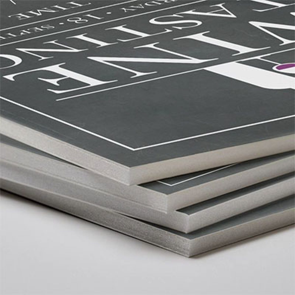 Stacked KT board printing sample showing lightweight foam board material