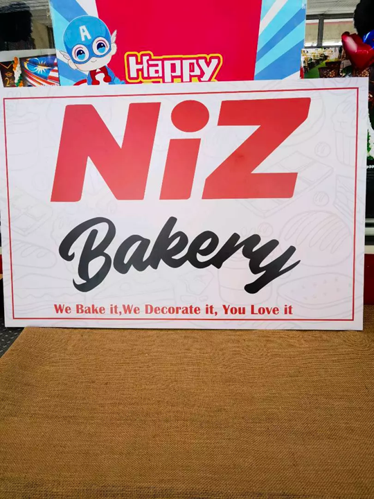 Printed PVC foam board sign for bakery shop branding and display