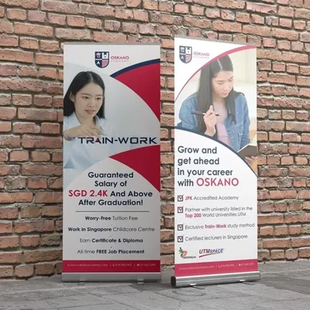 roll up bunting stand product sample