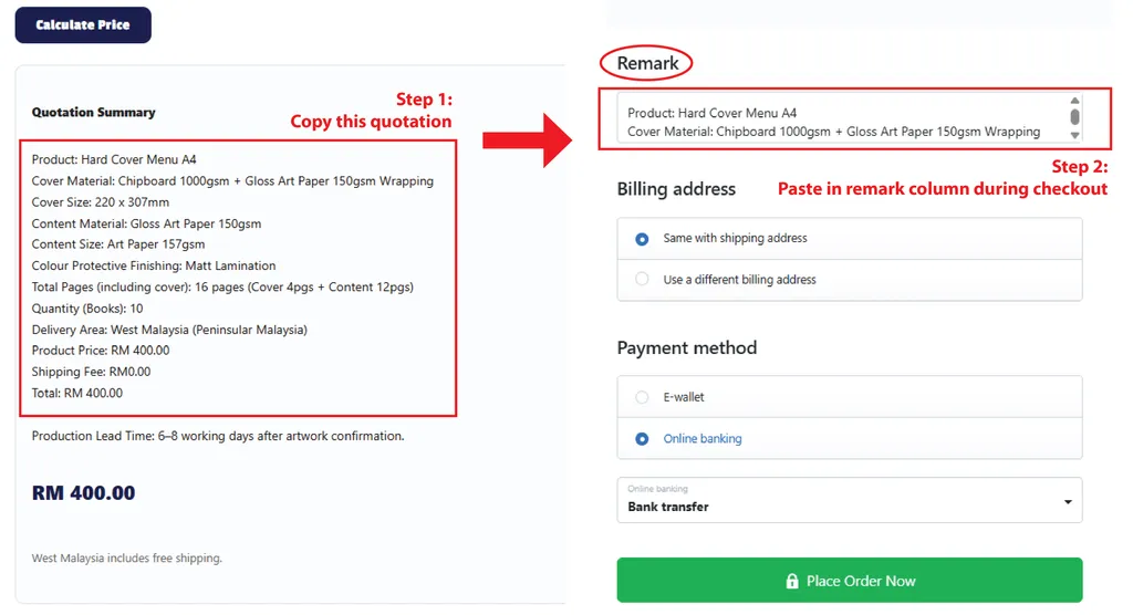 How to place custom printing order correctly