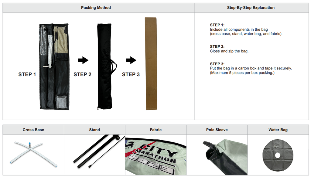 What Is Included in a Wind Flag Set: Fabric Flag, Pole System, Cross Base and Water Bag