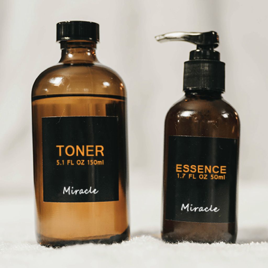 Waterproof synthetic sticker labels for toner and essence bottles