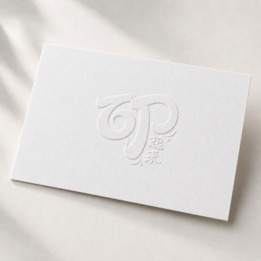 Emboss Business Card Raised Logo on White Card
