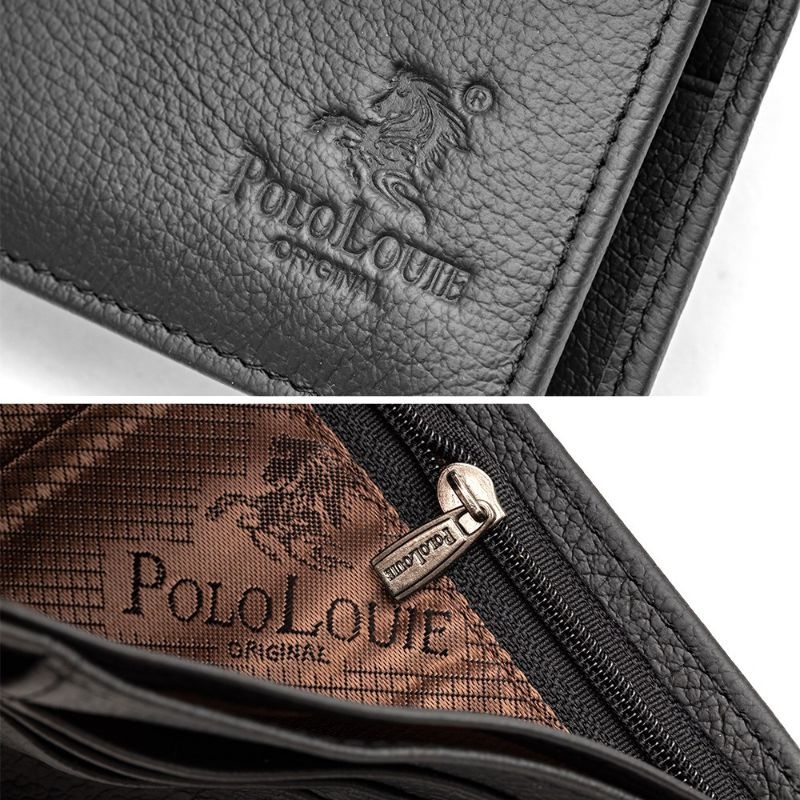 Polo Louie Men's Luxury Genuine Leather Short Bifold Wallet