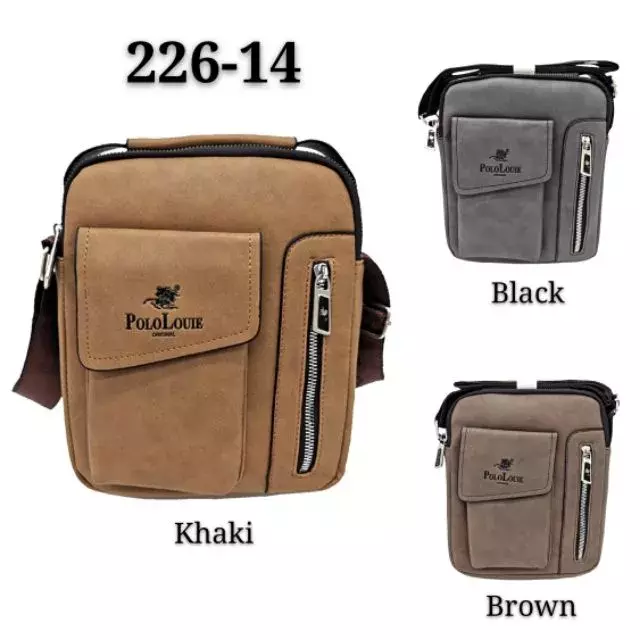 Polo Louie Men's Premium Leather Messenger Bag