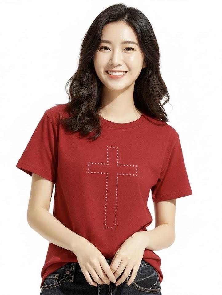 耶穌的肋旁酒紅Ｔ女