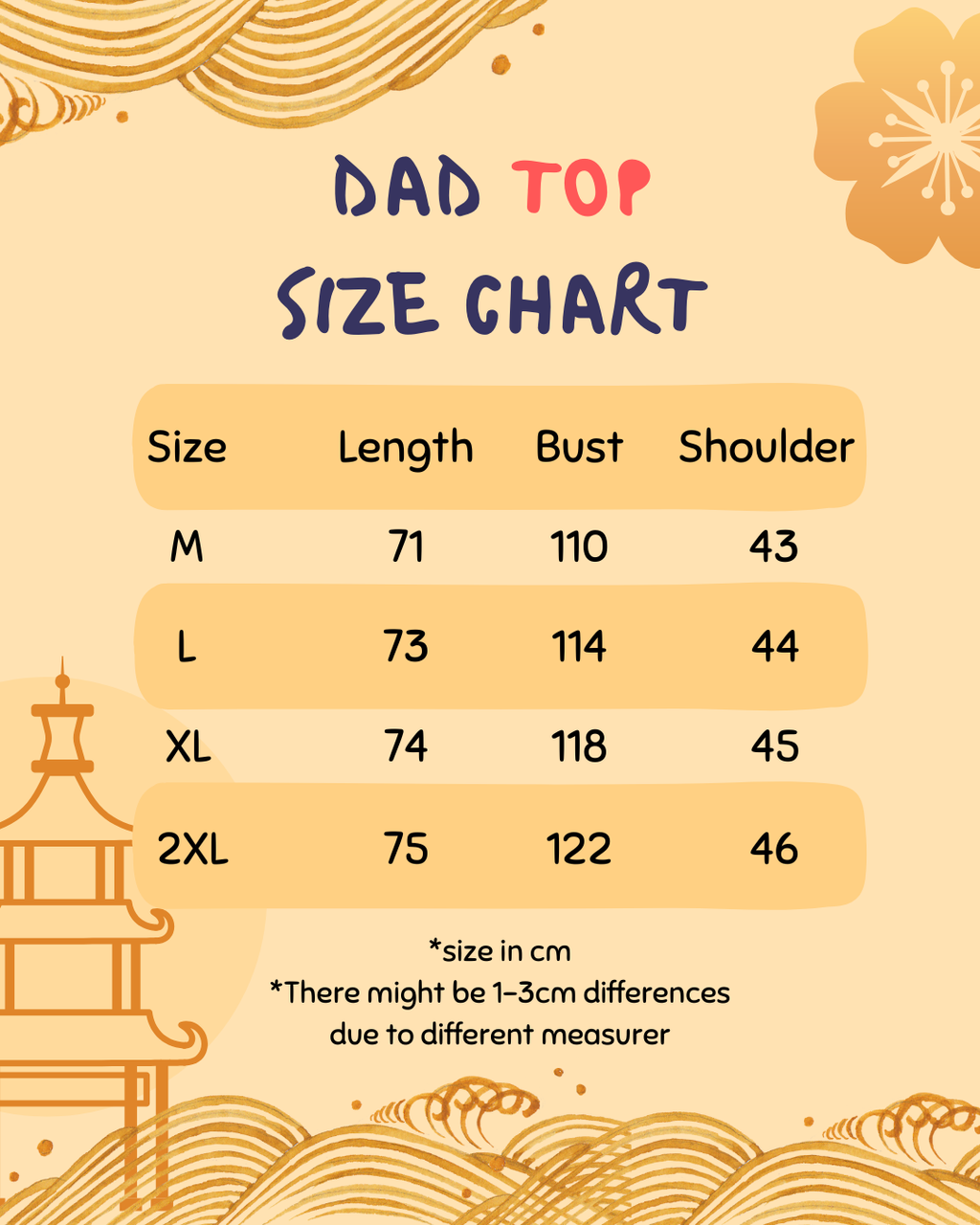 Brown Playful Size Chart Instagram Post