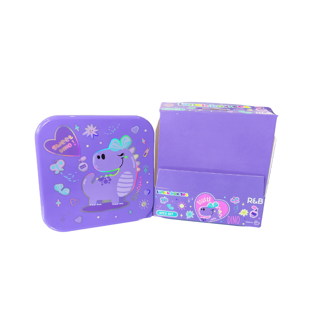 Bento Box Set - Purple Dino 3